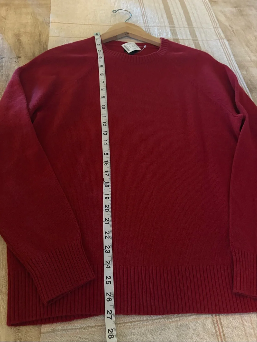 NWT J. CREW Crewneck Sweater in Supersoft Lambswool Blend Men's Size Large Red